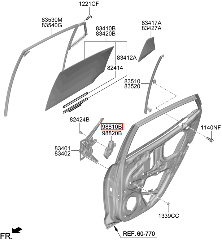 Mô tơ nâng kính sau chính hãng HYUNDAI LH | 83450K6000 tại HCM