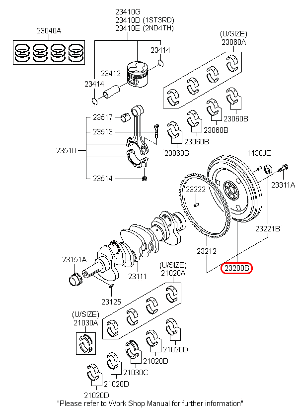 Bánh đà chính hãng KIA | 2320042890