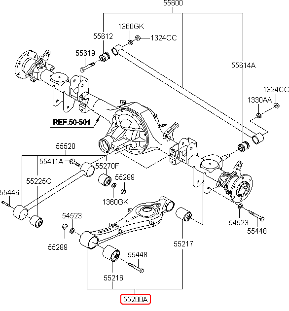 Càng i sau chính hãng HYUNDAI sau | 552004H100 tại HCM