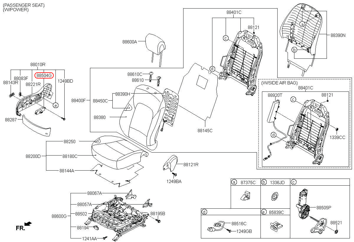 Công tắc chỉnh ghế Hyundai Santafe 15 trước RH, 882923S1004X, HYUNDAI HCM, KIA HCM