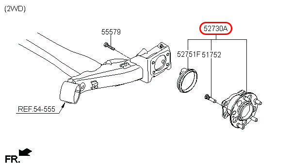 Cụm bạc đạn bánh sau chính hãng HYUNDAI, 52730F2000, phụ tùng ô tô HYUNDAI, phụ tùng ô tô KIA, phụ tùng chính hãng HYUNDAI tại HCM, phụ tùng chính hãng KIA tại HCM