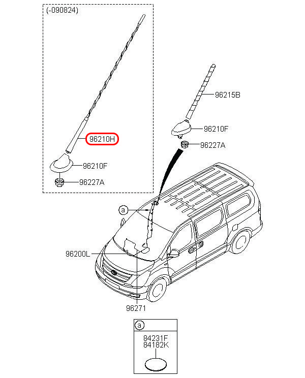 Ăng ten chính hãng HYUNDAI, 962634H100, phụ tùng ô tô HYUNDAI, phụ tùng ô tô KIA, phụ tùng chính hãng HYUNDAI tại HCM, phụ tùng chính hãng KIA tại HCM