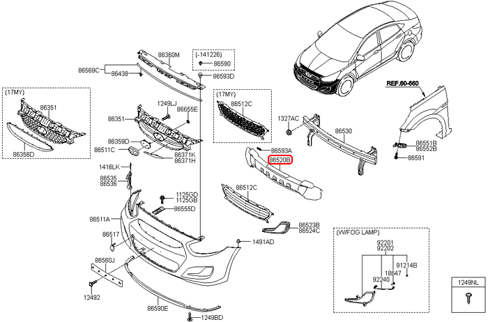 Xốp cản trước chính hãng HYUNDAI | 865201R000 tại HCM