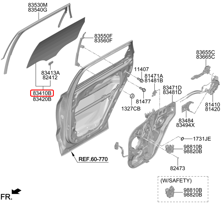 Kính cửa sau chính hãng HYUNDAI LH | 83410S1000 tại HCM