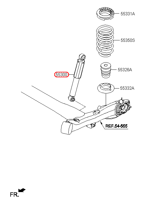 Nhún sau KIA Rio 12-15, 553001W100, 553001W000, 553001W001,chính hãng KIA HCM