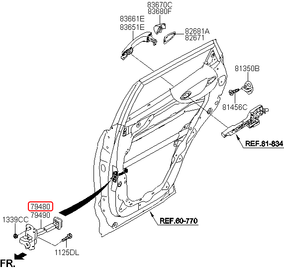 Hạn chế cửa sau chính hãng HYUNDAI LH | 794802W000 tại HCM