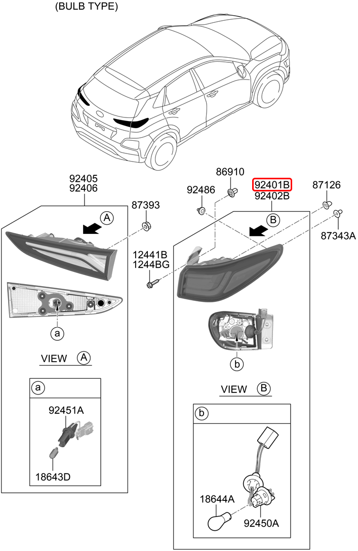 Đèn lái chính hãng HYUNDAI LH | 92401J9100 tại HCM