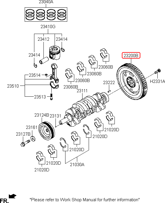 Bánh đà chính hãng HYUNDAI | 232004A200 tại HCM