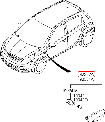 Xi nhan má dè chính hãng HYUNDAI RH | 923021J000 tại HCM