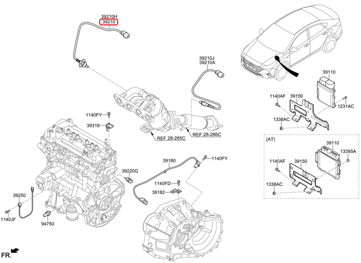 Cảm biến oxy chính hãng HYUNDAI trên | 3921003755 tại HCM