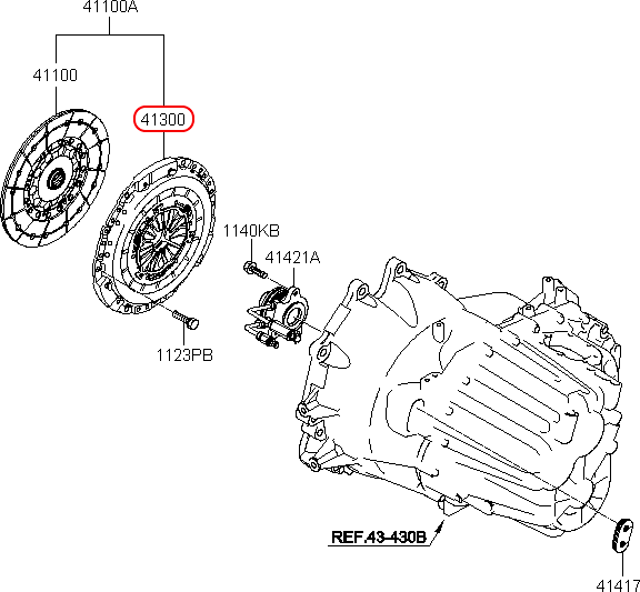 Mâm ép chính hãng HYUNDAI 2.7 | 4130024900