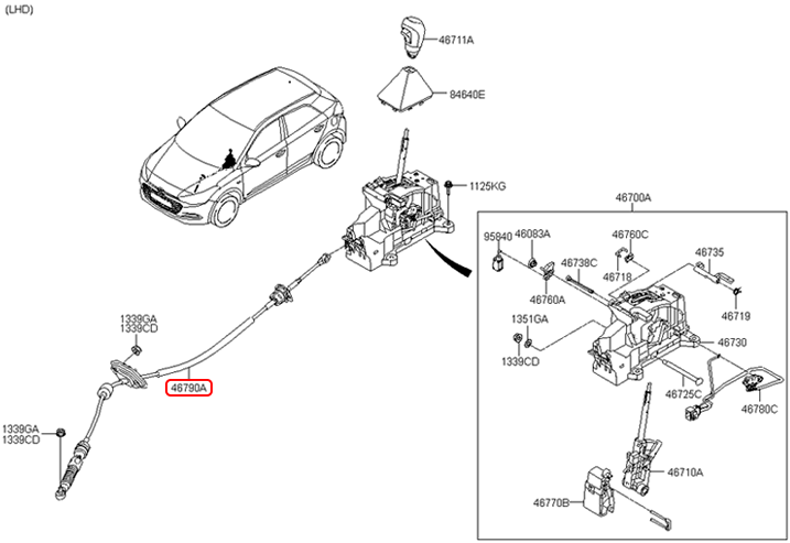 Dây số chính hãng HYUNDAI | 46790C7900 tại HCM