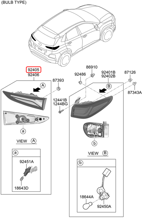 Đèn cốp chính hãng HYUNDAI LH | 92403J9100 tại HCM