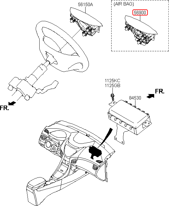 Túi khí vô lăng chính hãng HYUNDAI | 569003X000RY tại HCM