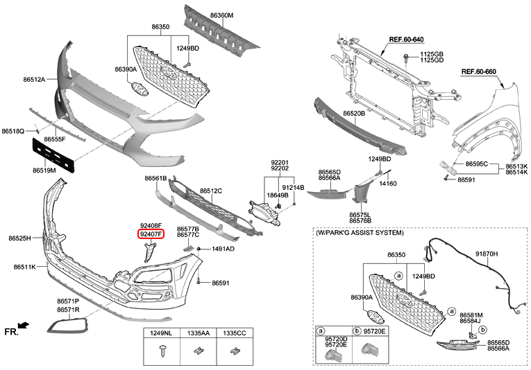 Xi nhan cản trước chính hãng HYUNDAI LH | 92407J9210 tại HCM