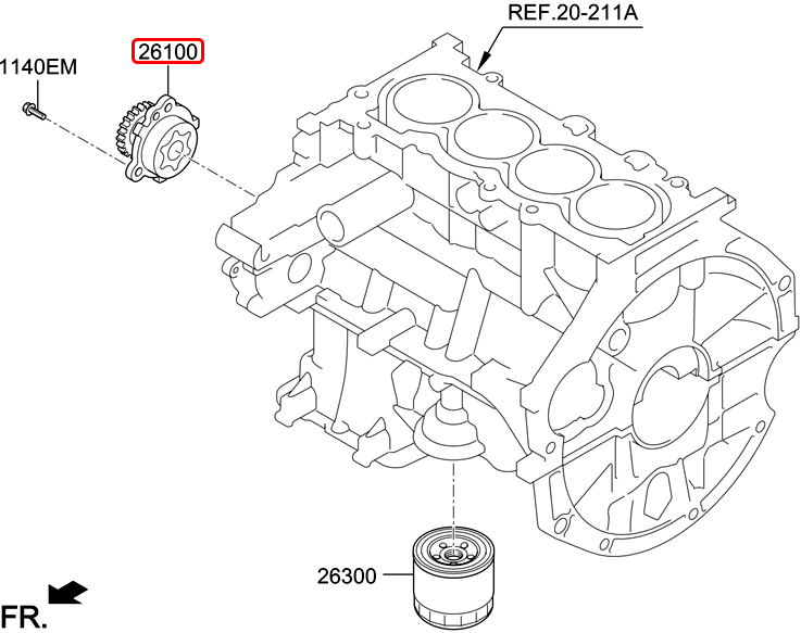 Bơm nhớt chính hãng HYUNDAI 1.2 | 2131003100 tại HCM