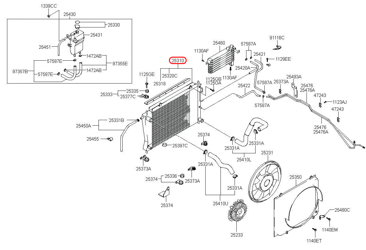 Két nước Libero 05 2.5 động cơ D4BH, 253104A100, HYUNDAI HCM, KIA HCM, chính hãng HYUNDAI