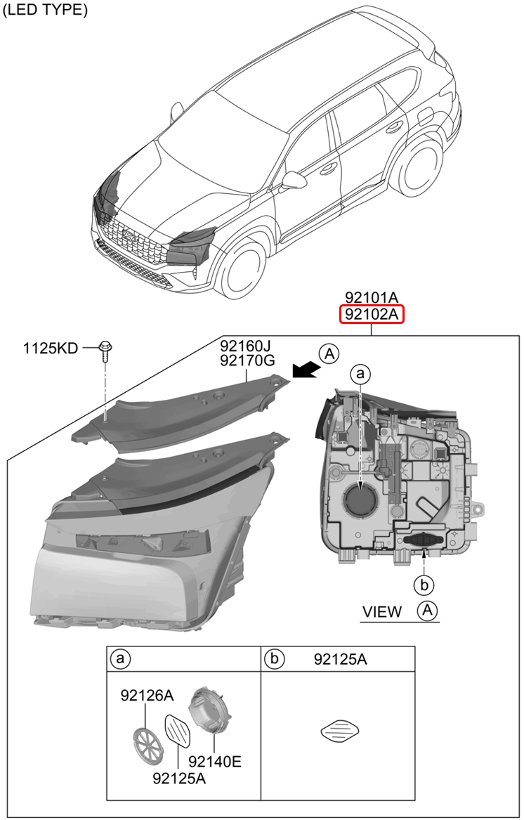 Đèn pha chính hãng HYUNDAI RH | 92102S1610 tại HCM