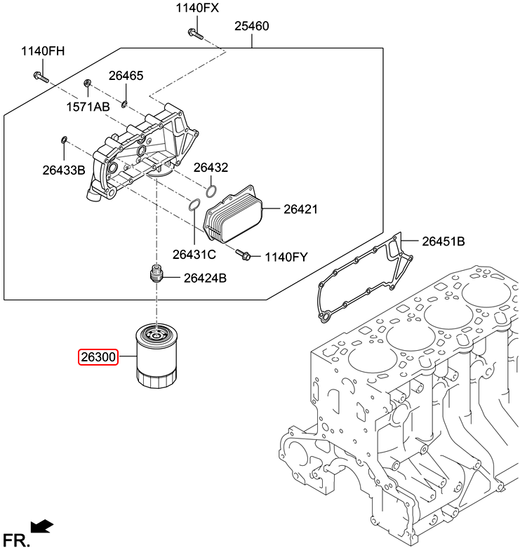 Lọc nhớt chính hãng HYUNDAI | 263304A001 tại HCM