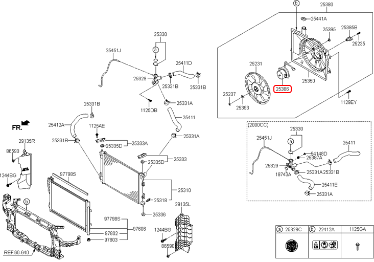 Mô tơ quạt két nước chính hãng KIA | 25386A6100 tại HCM