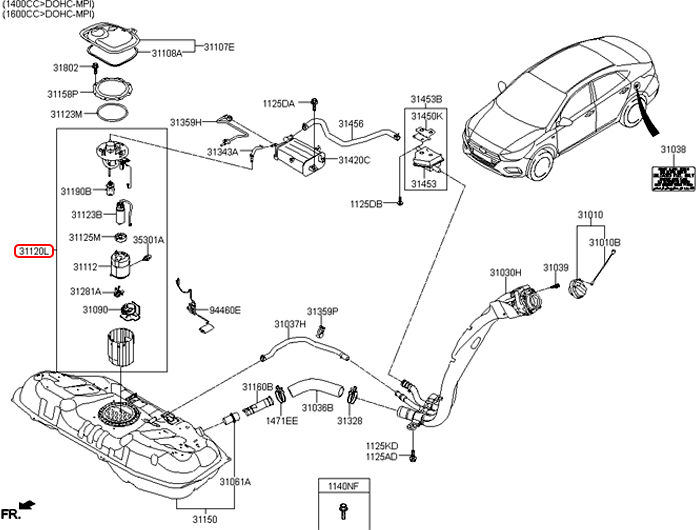 Bơm xăng chính hãng HYUNDAI | 31120H6000 tại HCM