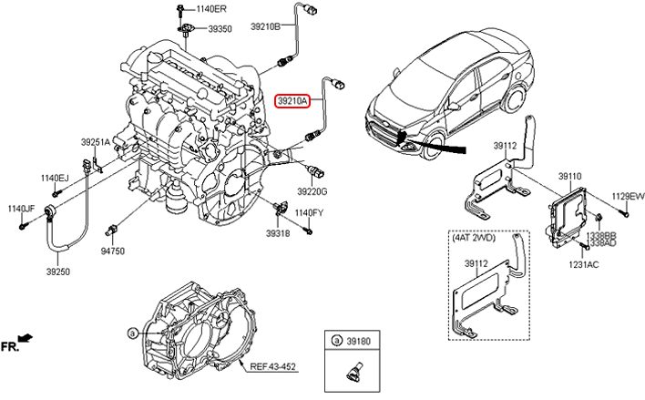 Cảm biến oxy chính hãng HYUNDAI dưới | 3921003030 tại HCM