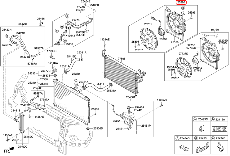 Quạt két nước chính hãng HYUNDAI RH | 253804H100 tại HCM