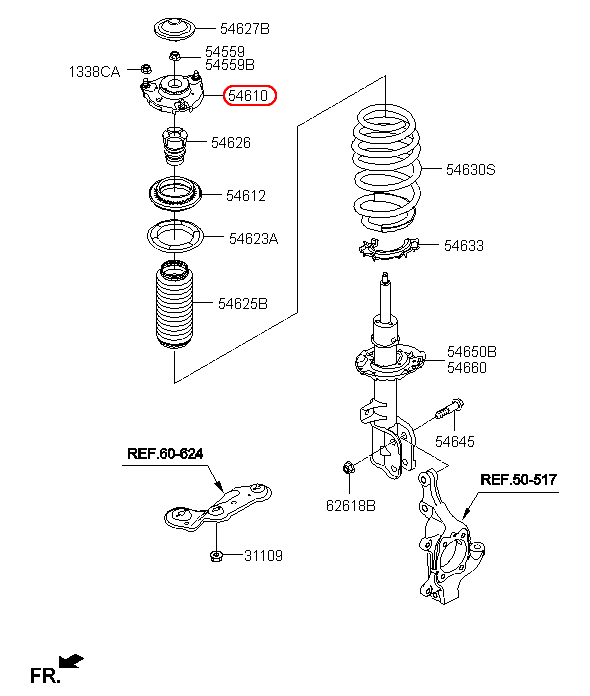 Cao su bát bèo KIA Sedona, 54610A9000,chính hãng KIA HCM