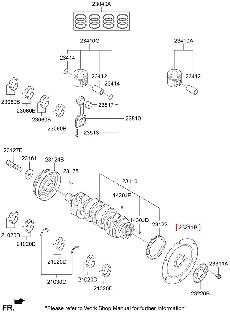 Bánh đà chính hãng HYUNDAI | 232212F100 tại HCM