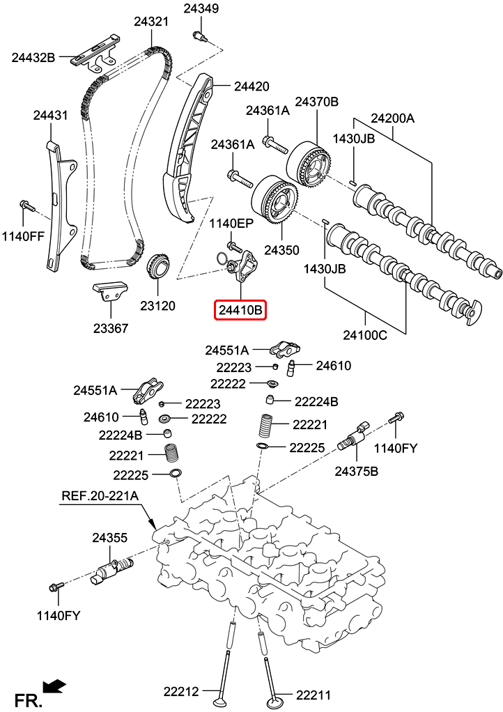 Tăng sên cam chính hãng HYUNDAI 1.2 | 2441003000 tại HCM