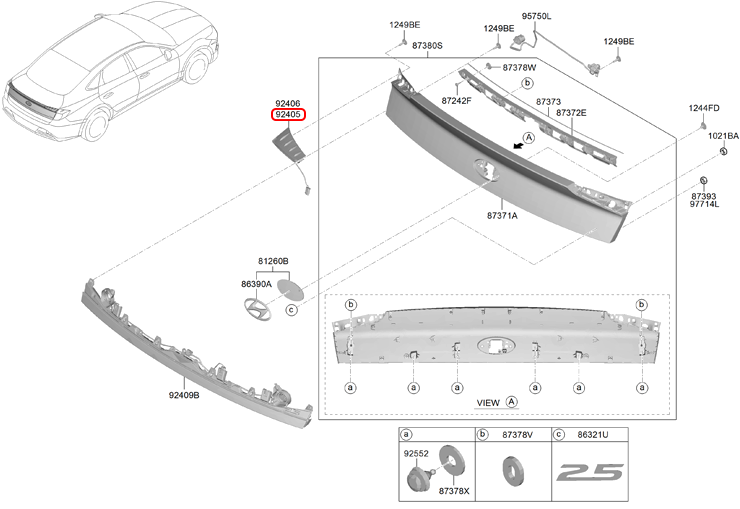 Đèn cốp chính hãng HYUNDAI LH | 92403L1000 tại HCM