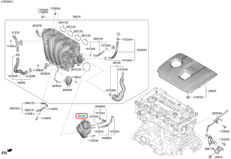 Cụm bướm ga chính hãng KIA | 351002E000 tại HCM