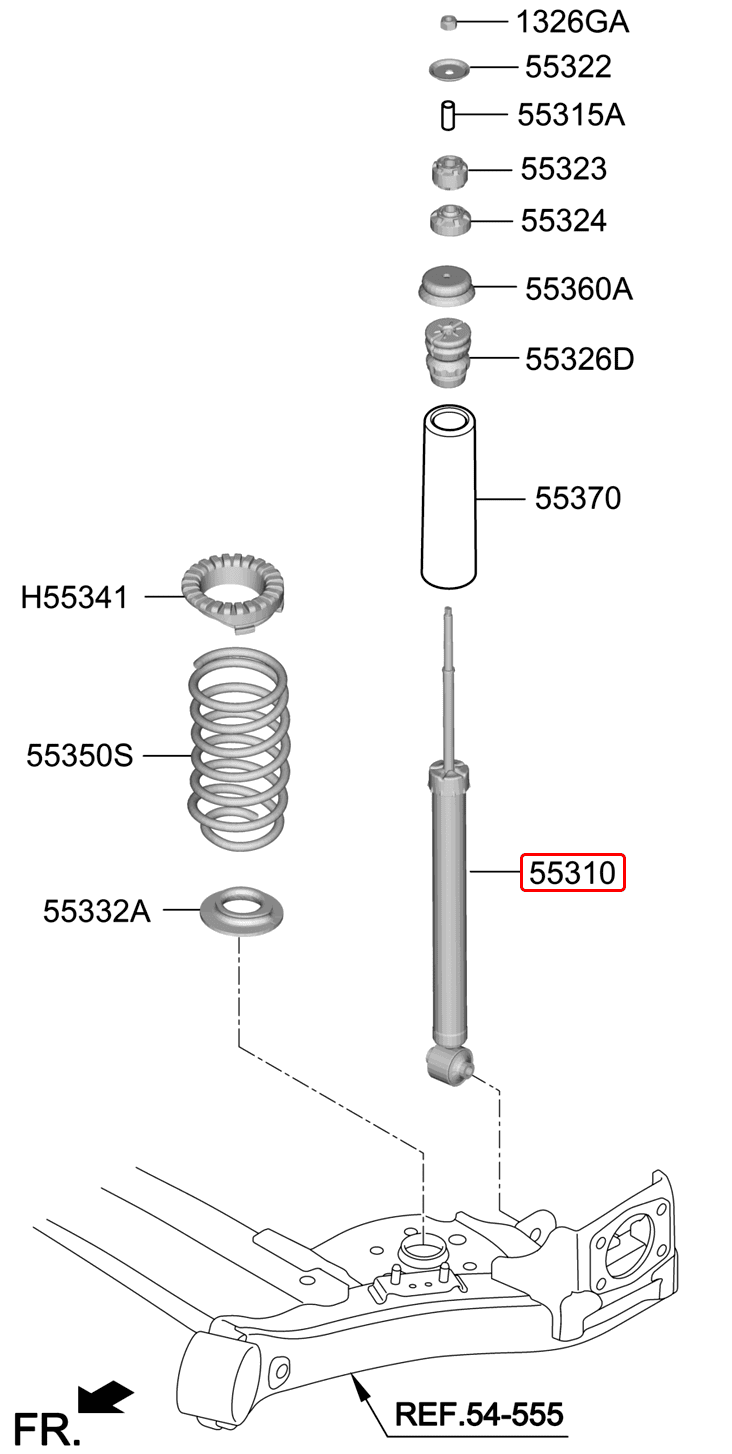 Nhún sau chính hãng HYUNDAI LH+RH | 55307K6100 tại HCM