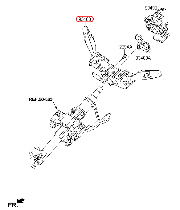 Công tắc pha cos KIA Sedona 14-17 nguyên cụm, 93400A9650,chính hãng KIA HCM