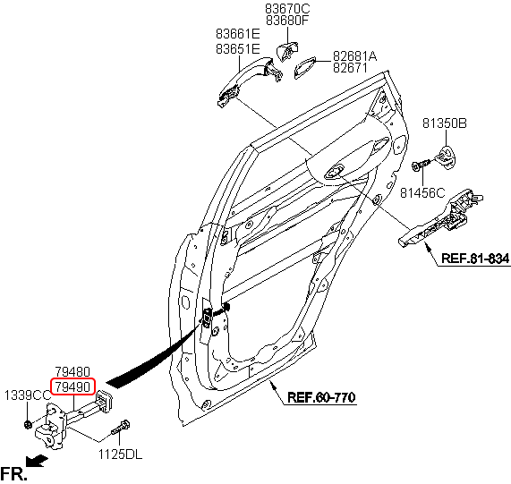 Hạn chế cửa sau chính hãng HYUNDAI RH | 794902W000 tại HCM