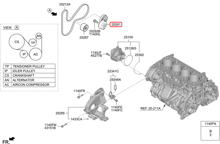 Cụm tăng tổng chính hãng HYUNDAI | 252812R001 tại HCM