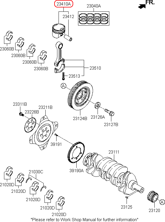 Piston chính hãng HYUNDAI | 234102G000, phụ tùng HYUNDAI tại HCM.