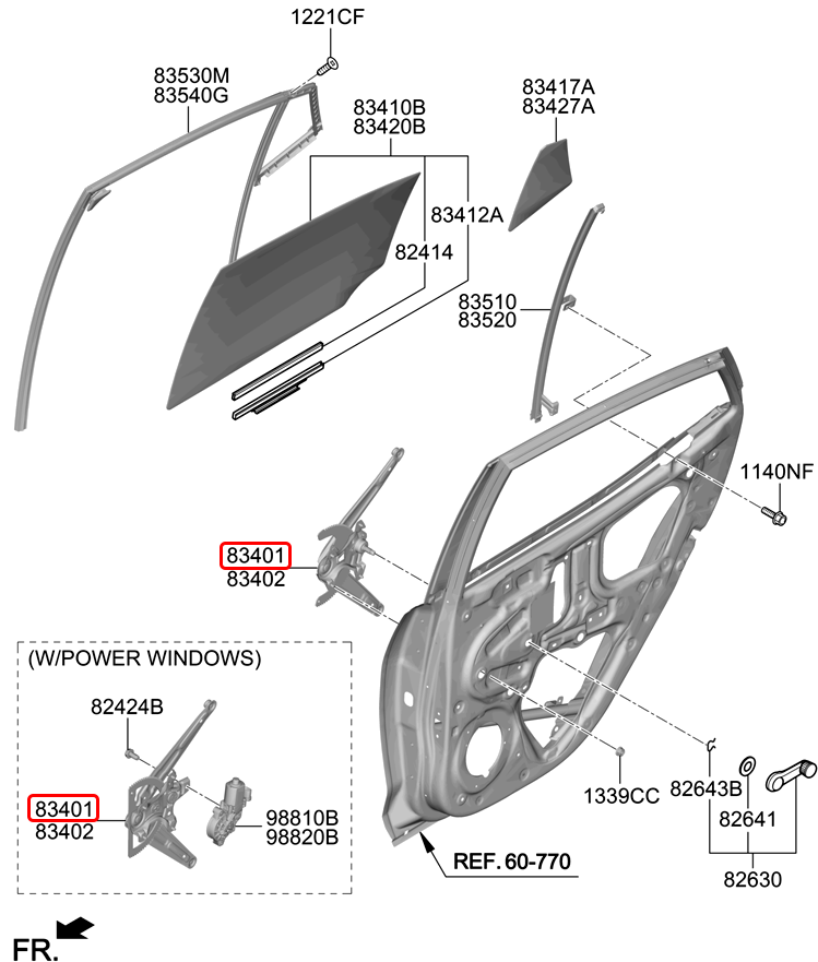 Compa nâng kính sau chính hãng HYUNDAI LH | 83401K6000 tại HCM