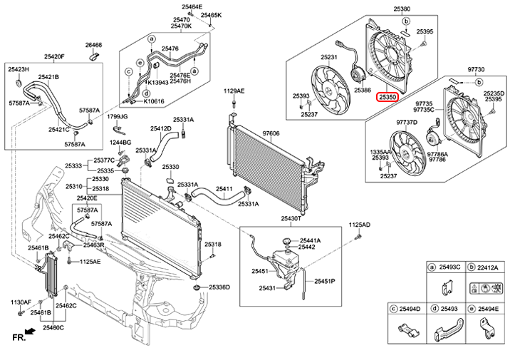 Lồng quạt két nước chính hãng HYUNDAI | 253504H110 tại HCM