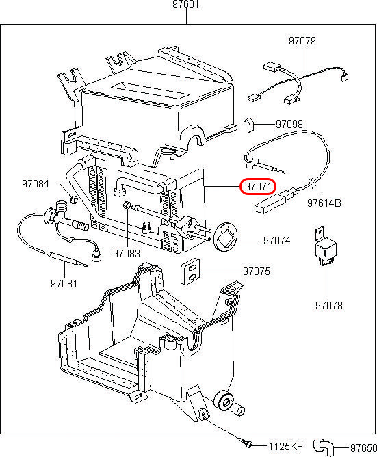 Dàn lạnh Starex 06, 970714A003, HYUNDAI HCM, KIA HCM, chính hãng HYUNDAI