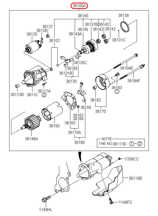 Đề máy Starex 06, 3610038090, HYUNDAI HCM, KIA HCM, chính hãng HYUNDAI