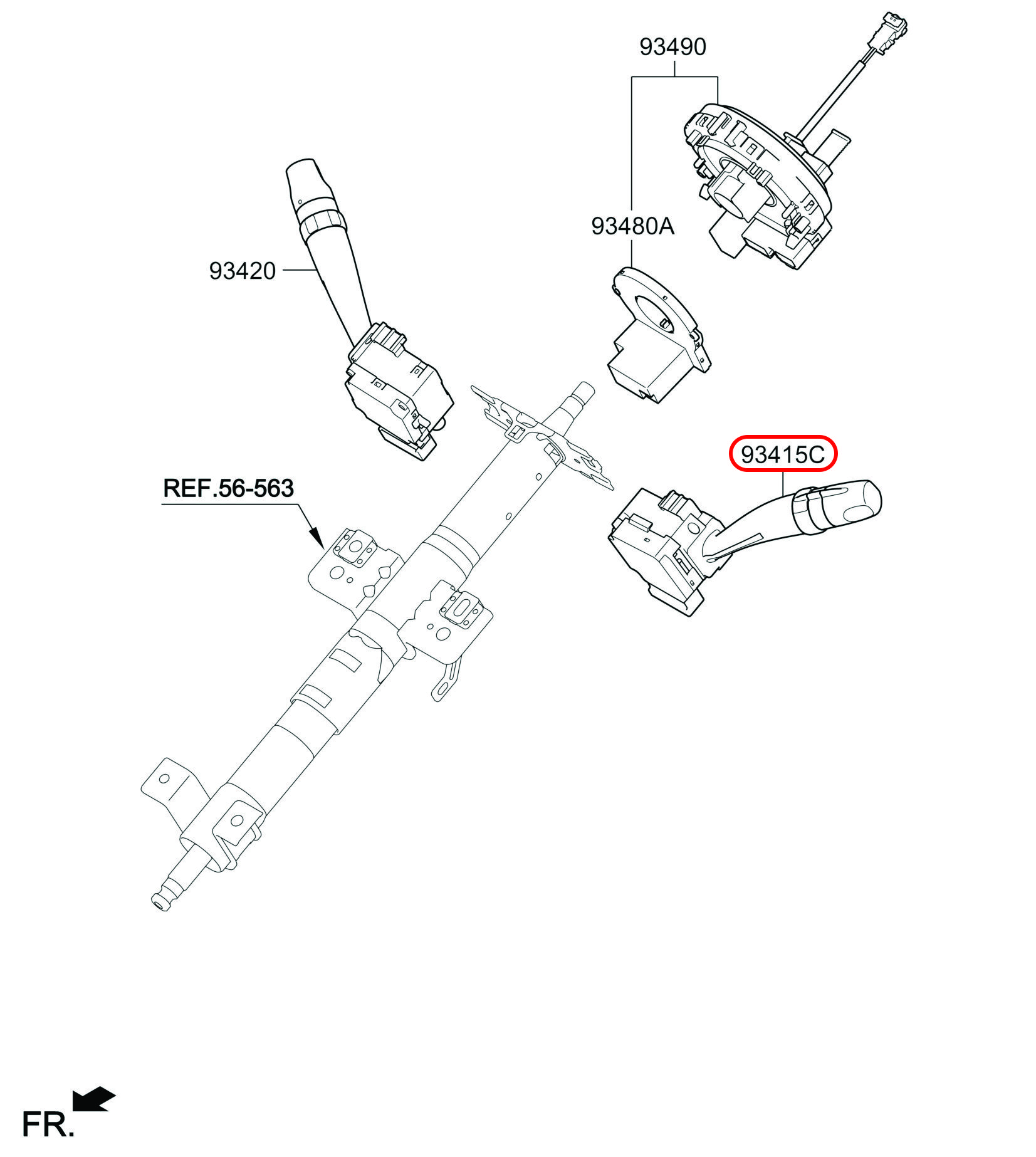 Công tắc pha cos chính hãng HYUNDAI LH, 934104H0004X, phụ tùng ô tô HYUNDAI, phụ tùng ô tô KIA, phụ tùng chính hãng HYUNDAI tại HCM, phụ tùng chính hãng KIA tại HCM