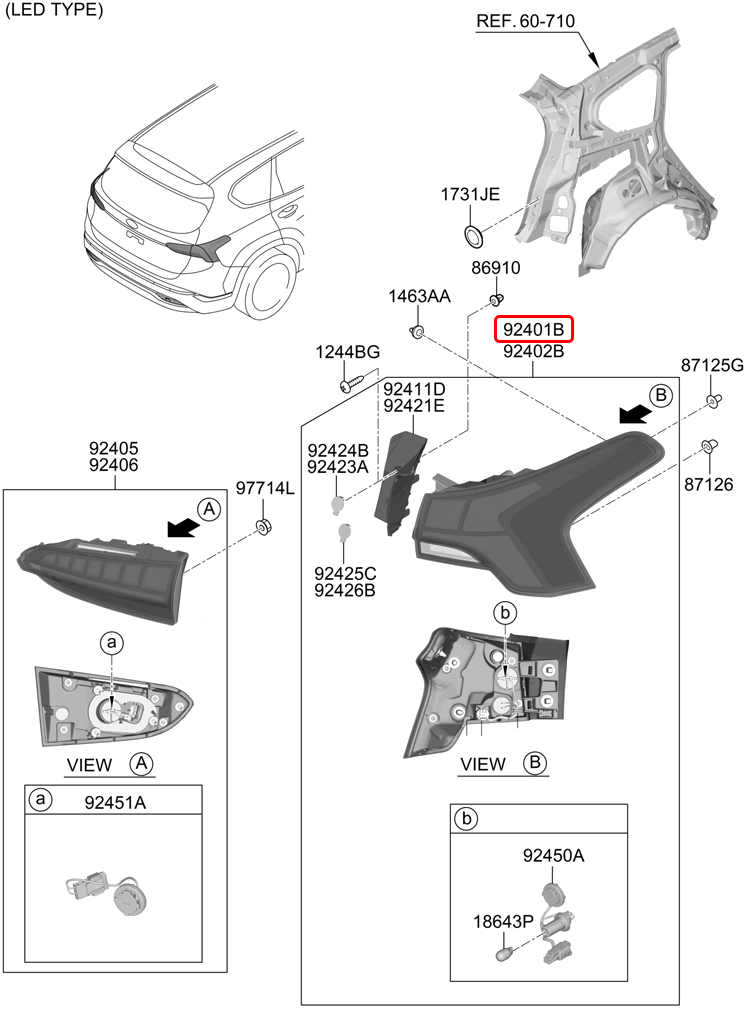 Đèn lái chính hãng HYUNDAI LH | 92401S1600 tại HCM