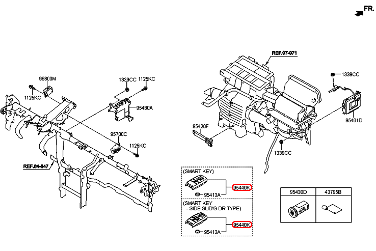 Vỏ chìa khoá KIA Sedona 14-19, 95440A9300, 95440A9200,chính hãng KIA HCM