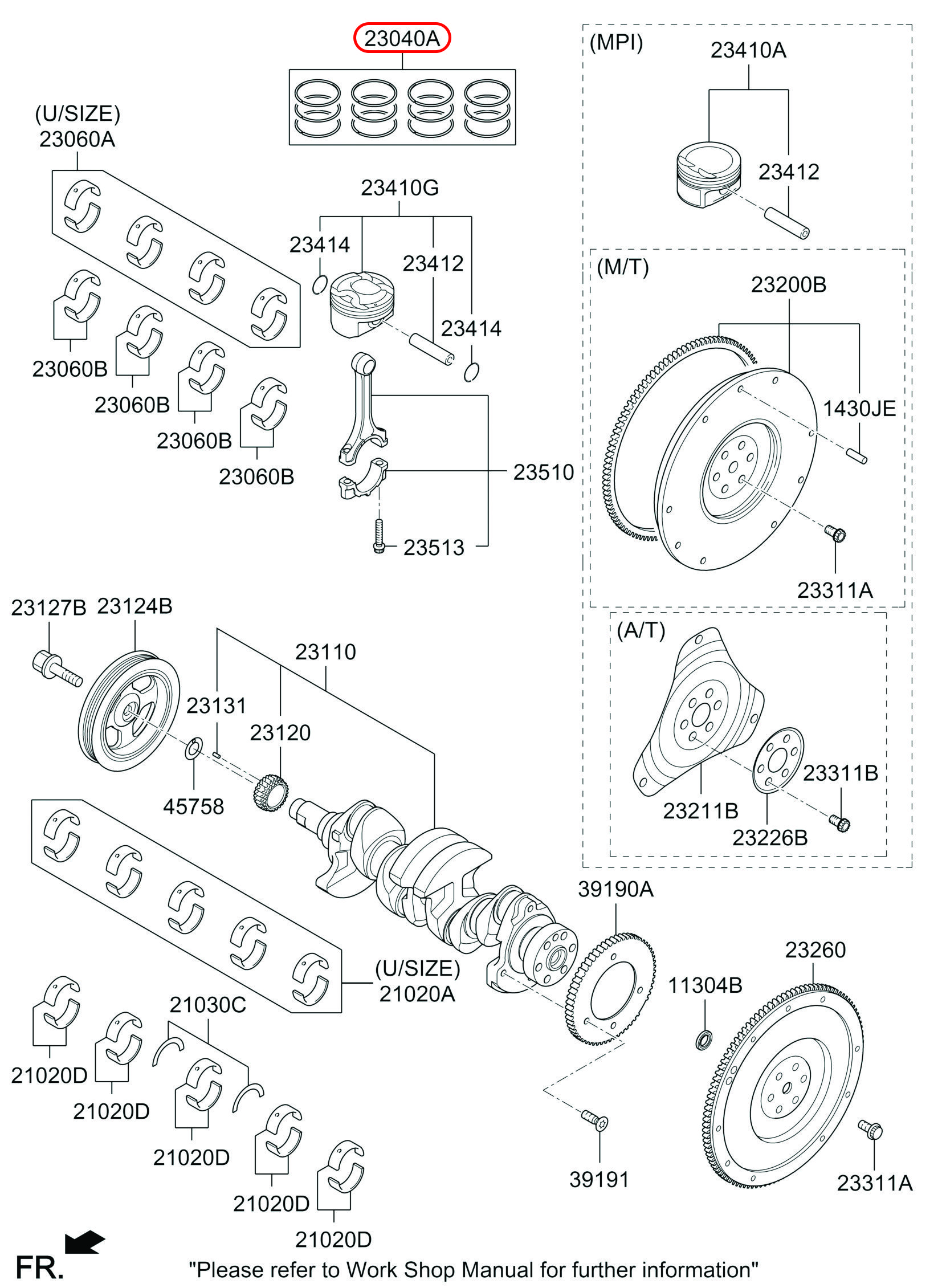 Bạc xéc măng chính hãng HYUNDAI, 230402BCA0, phụ tùng ô tô Hyundai, phụ tùng ô tô Kia, phụ tùng chính hãng Hyundai tại HCM, phụ tùng chính hãng Kia tại HCM