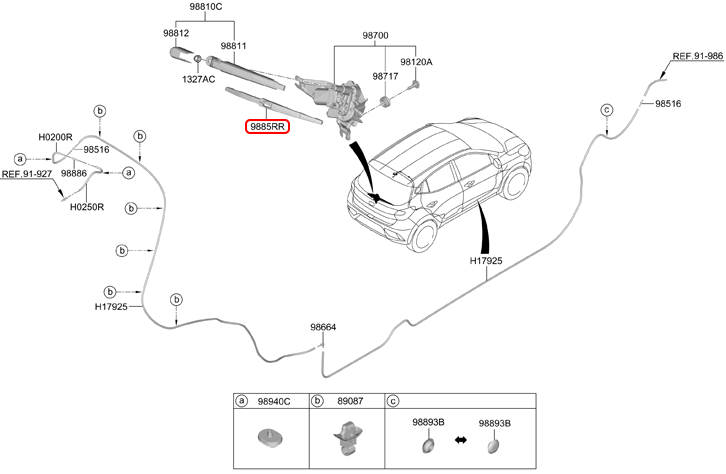 Thanh gạt mưa sau chính hãng HYUNDAI | 98850F8000 tại HCM