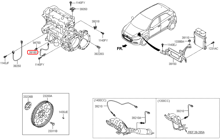 Cảm biến cốt máy chính hãng HYUNDAI | 3918003200 tại HCM