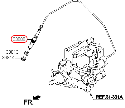 Kim phun dầu Libero 05 2.5 động cơ D4BH, 3380042600, HYUNDAI HCM, KIA HCM, chính hãng HYUNDAI