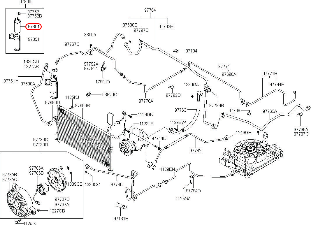 Lọc ga Starex 06, 978014A900, HYUNDAI HCM, KIA HCM, chính hãng HYUNDAI