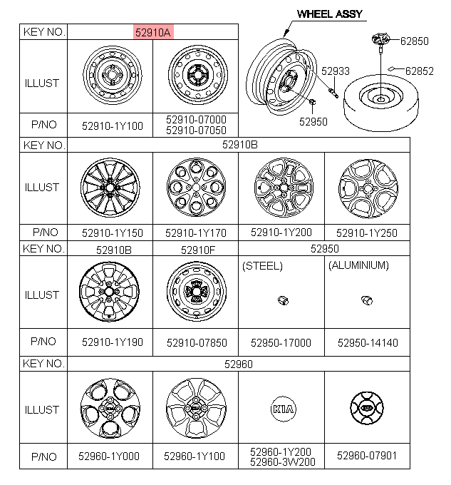 Mâm đúc KIA Morning 12 15 inch, 5291007101I389,chính hãng KIA HCM